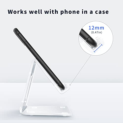 Darenyi Acrylic Cell Phone Stand For Desk, Clear Phone Holder Dock For Desk, Compatible With Iphone 13 12 11 Pro Max Xr Xs X Se 8 Ipad All Android Phones Tablets #TOP4