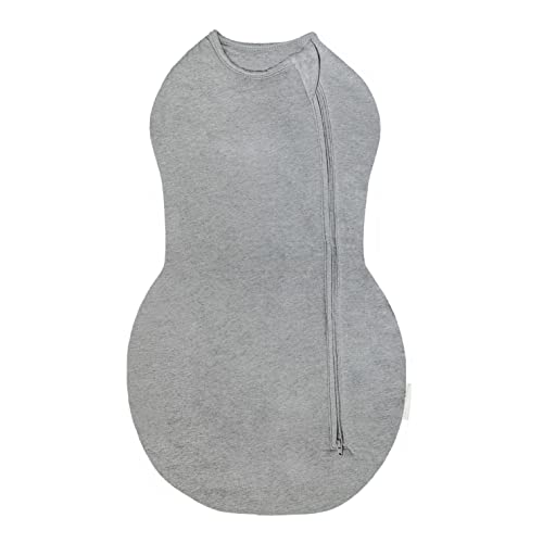 Happiest Baby Sleepea Comforter Swaddle - 100% Organic Cotton Baby Swaddle Blanket - Doctor Designed Promotes Healthy Hip Development (Graphite, Medium)