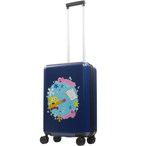 FUL Spongebob Squarepants 22.5 Inch Carry-On Luggage, Hardshell Rolling Suitcase with Spinner Wheels, Blue, Medium