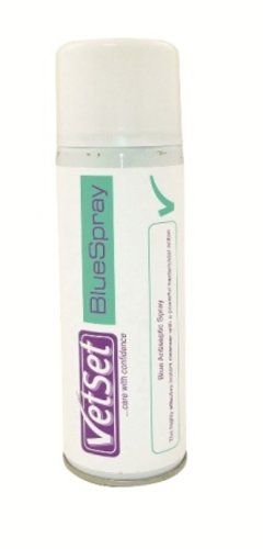 VetSet Blue Spray Veterinary Antiseptic Instant Wound Cleanser x Size: 250 Ml
