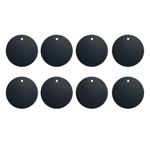 Mount Metal Plate(8Pack) for Magnetic Car Mount Phone Holder with Full Adhesive for Phone Magnet, 8 X Round (Black)