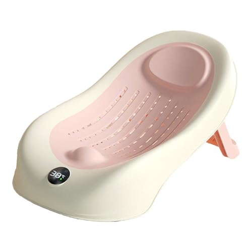 ベビーバスタブサポート、ベビーバスタブシート | 折りたたみ可能なシャワーは、滑り止めのサポートと嘘をついて嘘をつきます - 子供向けのインテリジェント温度センシングバスルームアクセサリー