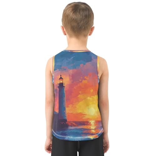 Ocean Sunset Orange Boys Tank Tops Toddler Boys' Assorted Sleeveless Tank Tops for 3-15 Years,3T3