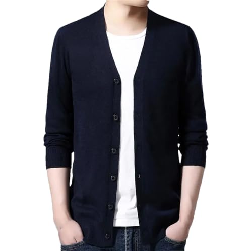 Men's Cardigan Sweater Casual Solid Single Breasted Long Sleeve Knit Sweaters Cardigan