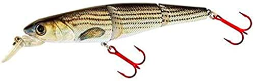 4.5" S-Defender Jerkbait Swimbait Kokanee Bluegill S Curve Waver Trout Multi Jointed Lifelike Hard Swim Bait Bass Fishing Lure Diving (Striped Bass) #TOP15