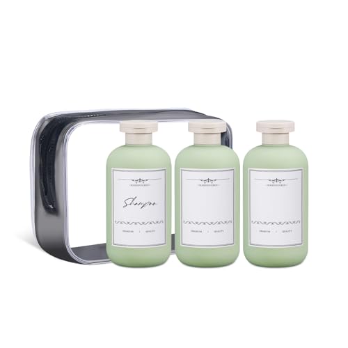 Image of ASEVAT 6.7 oz Empty Squeeze Bottles for Shampoo, Travel Containers for Toiletries, Leak Proof Plastic Bottles with Caps, Refillable for Lotion, Cream and Liquids (3Pcs)