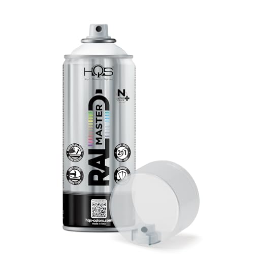 HQS RAL Master - Bote de pintura en aerosol 400 ml Nitro colores Ral (1, Ral 9003 blanco señal brillante)