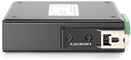 DIGITUS Konwerter mediów DIN-Rail - Singlemode - Gbit Ethernet - RJ45 / SC - długość fali 1310 nm - do 20 km - czarny