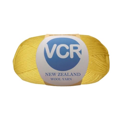 Image of VCR Saffron Yellow Chunky Wool Yarn,100 Grams, Hank, 196 Meters, 100% New Zealand Wool Knitting Yarn, Soft Crosia Thread Suitable for Baby Blankets & Booties Pack of 1