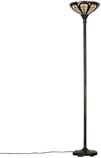 MiniSun Designer Style Tiffany Inspired Stunning Jewel Metal/Glass Uplighter Floor Lamp
