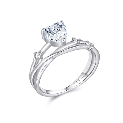 Bague promesse mariage moissanite, le cadeau d'anniversaire Angela M