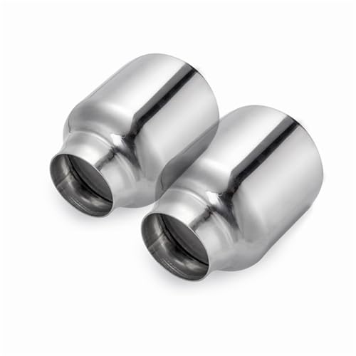 Tuyau silencieux d'échappement universel double embouts 63mm en inox pour embout d'extrémité arrière