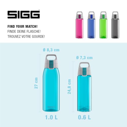 Sigg Total Color Aqua, Sport Trinkflasche, 0.6 L, Tritan, BPA frei, Aqua – Ansicht 5