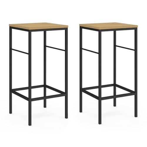 IDMarket - Lot de 2 tabourets de Bar Detroit Design Industriel