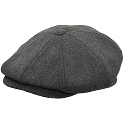 Indumentaria De Pesca Deportiva Walker and Hawkes - Gorra Baker Boy Bridgemoor de 8 Paneles de Lana Melton - Gris - M (58cm)