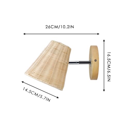 Aplique de pared de ratán compacto para iluminar espacios reducidos con luz cálida E27 2