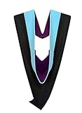 Cappe Diem Master of Education Graduation Hood – Light Blue | M.Ed. Academic Regalia for Master’s Cap and Gown Ceremony (Purple & White)