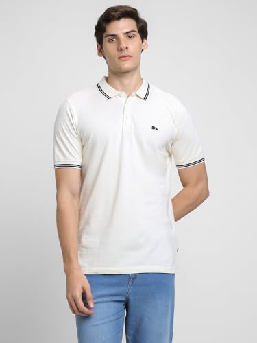 Image of Dennis Lingo Men's Cotton Solid Regular Fit Mandarin Collar Short Sleeve Polo Tshirt