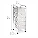 Simply Tidy 5 Drawer Clear Rolling Cart - Mobile Organizer with Removable Drawers, Swivel & Locking Casters, Durable Tubular Frame - 1 Set