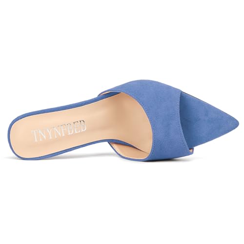 Image of TNYNFBEB Womens Stiletto High Heel Pointed Open Toe Sandals Mules Shoes Slingback Slip-on Prom Party Dress Summer 3.9 Inches Heels