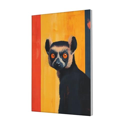 Lienzo abstracto de lémur Woshuwo, cuadro estético enmarcado para salón y dormitorio, 30x45 cm