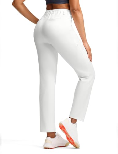 Women's Fleece Lined Pants Stretch Travel Pant with Zipper Pockets Slim Dressy Golf Business Work Casual Slacks3