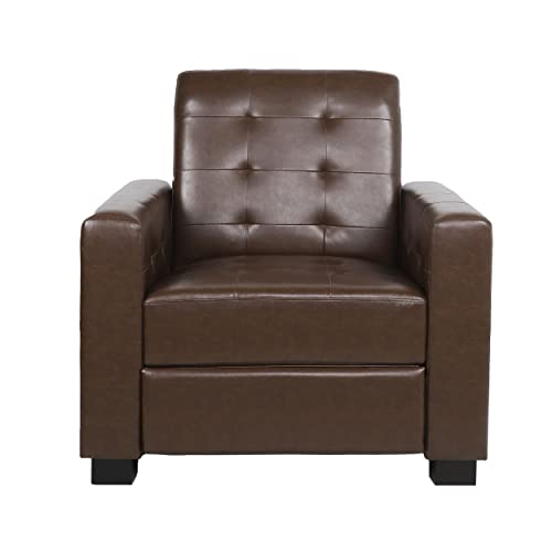 Sillón pushback reclinable peluche marrón oscuro miniatura 1