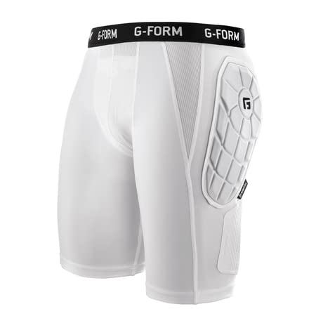 G-Form Youth Elite Bandit Sliding Short - Compression Shorts - Baseball Sliding Shorts - White, Youth