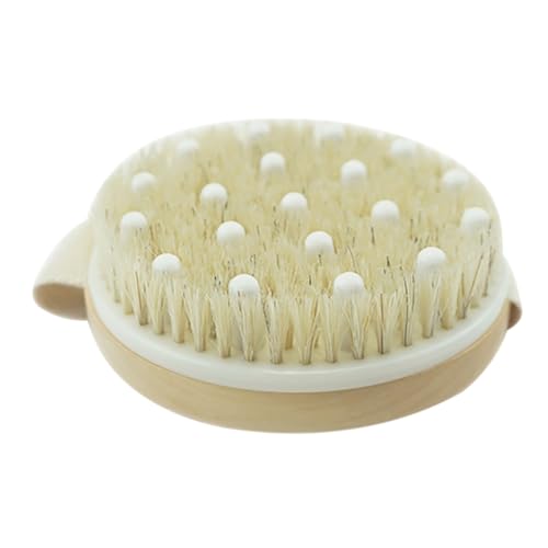 GALPADA Cepillo Corporal Exfoliante Redondo Unisex De Madera Natural, Masaje Suave Para Baño y Ducha, Mejora Circulación y Exfoliación, Cuidado Corporal Completo