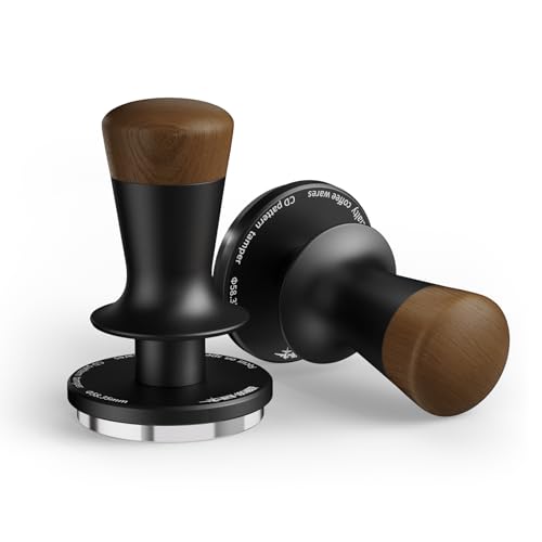 MHW-3BOMBER 58mm Coffee Tamper, Wooden Espresso Tamper Tool with 2 Spring Loaded, Auto-rebound...