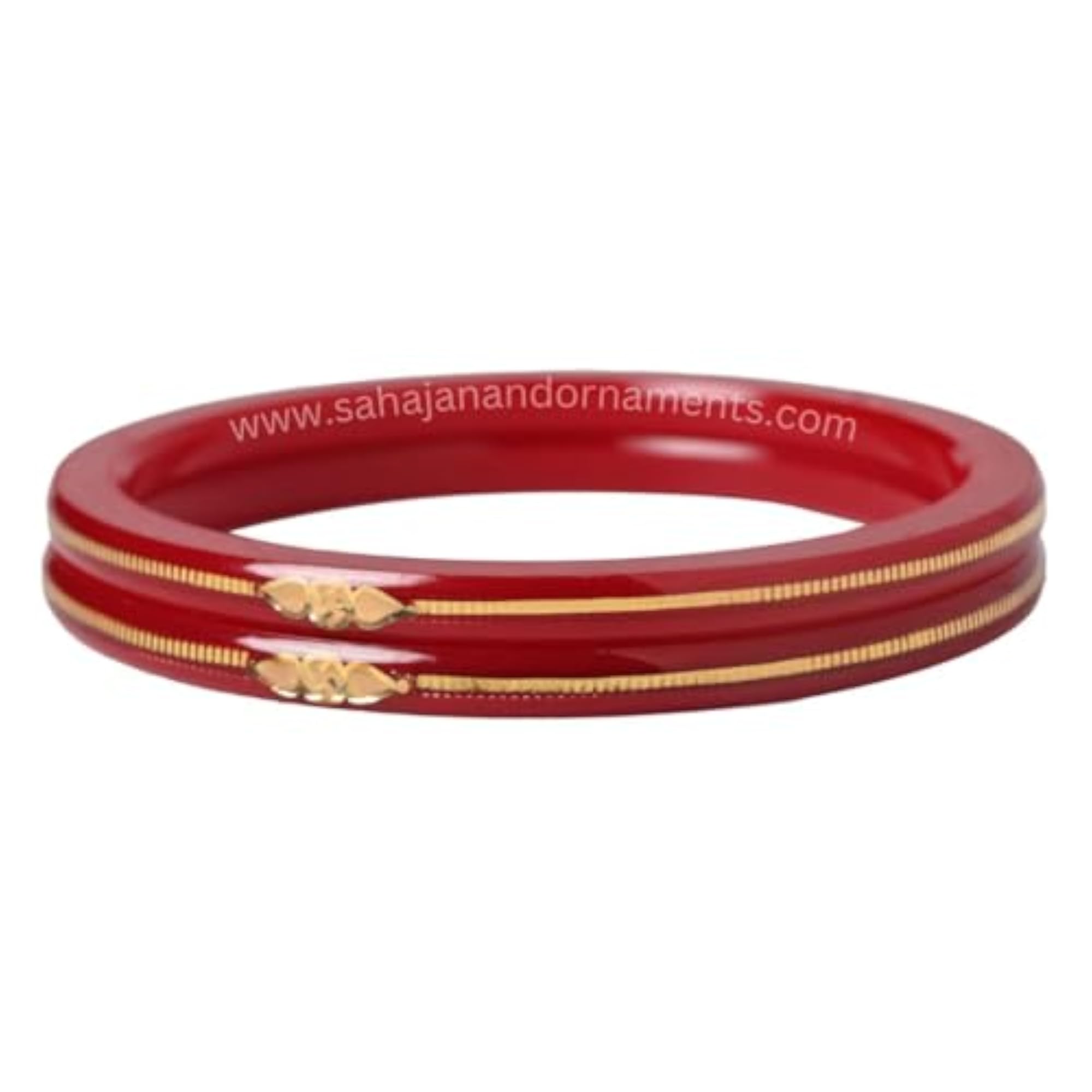 22k Hallmark Red Divya Shringar Bangle Set