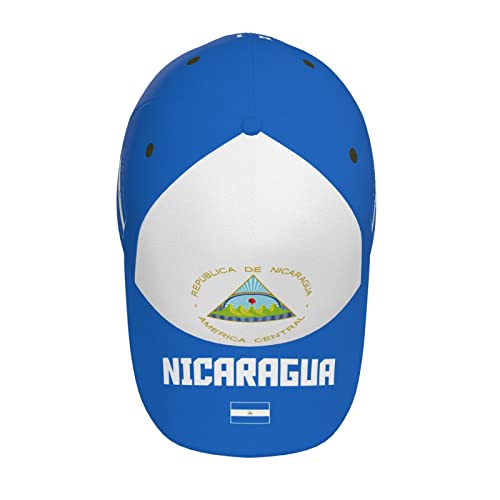 Gorra béisbol bandera Nicaragua ajustable negra unisex miniatura 3