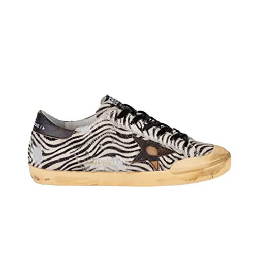 Golden Goose Super-Star Penstar Minizebra Horsy Upper Leather Star and Heel Womens Distressed Sneaker