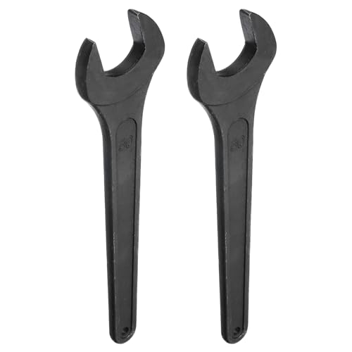 sourcing map 2pcs Single Open Ended Spanner Wrench, 50mm, Thicken Carbon Steel Open End Wrench Tool for for Automotive Repair and Furniture Assembly, Black