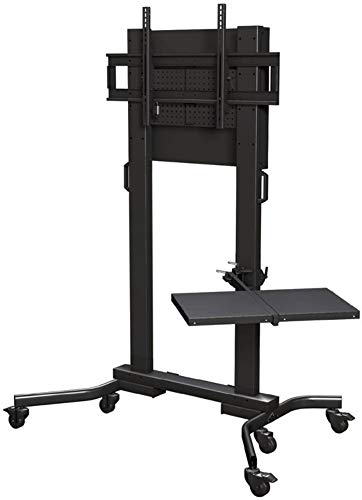 Carro móvil resistente M90LT con estante lateral y soporte para pantallas grandes