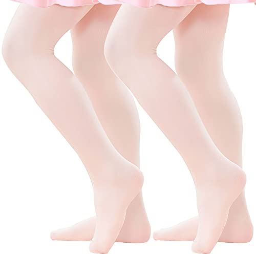 Danswan 2 Pack Girls Toddler Ballet Dance Tights Footed Ultra Soft Ballet Legging Stocking cover