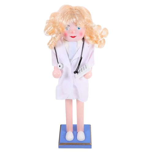 Casse-Noisette en Bois Blanc Figurine Décorative Noël Statuette Tradition