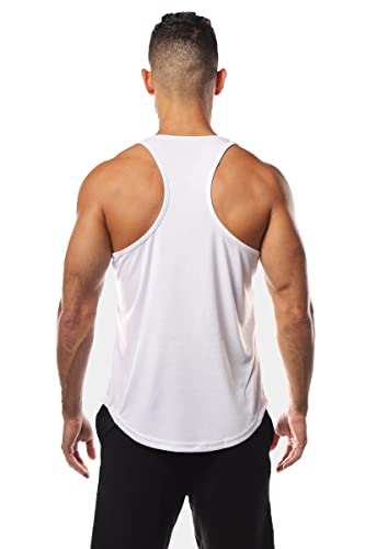 Image of hotfits Dri-Fit Workout Bodybuilding Gym Stringer /Tshirt - White