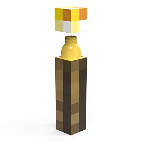 Botella de agua Minecraft Torch de 22oz con tapón hermético anti derrames para niños 6