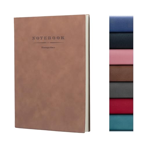 Carnet de notes A4 haut de gamme 360 pages lignées avec couverture souple marron