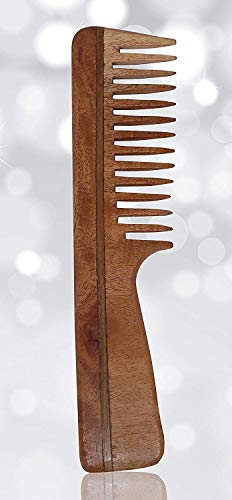 Image of Ekan 100% Natural Handmade Neem Wood Comb For Control Hair Fall And Hair Regrowth For Men And Women Pack Of 1 (Neem wood Comb Model no -4)