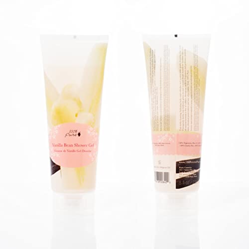 100% PURE Vanilla Bean Shower Gel Natural Foaming & Hydrating Body Wash - Deeply Moisturizing Gentle Soap Cleanser for All Skin Types, Even Sensitive - Gluten-Free - 8 Fl Oz - Image 3