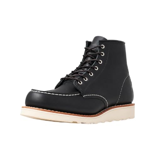 Red Wing Shoes Heritage Classic Moc #3373 Women’s 6-Inch Boot, Full Grain Leather, Traction Tred Wedge Outsole, Black, 8 Medium (B)