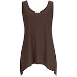 tiefer liegender Ausschnitt Magna* EMPIRE TOP A-Linie Lagenlook Stretch viele Farben 40-66 (44/46, Braun)