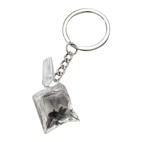 Portable Resin Marine Keychain Eye Catching Fish Water Bag Keyring Charm
