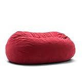 Big Joe Fuf Foam Filled Bean Bag Chair, Sierra Red Comfort Suede, XL