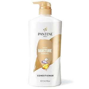 Pantene Conditioner, Daily Moisture Renewal – Pro-V Nutrients for Dry, Color-Treated, Straight to Curly Hair, 72-Hour Hydration & Softness, Paraben Free, Cleanses, Strengthens Bonds, 25.1 Fl Oz
