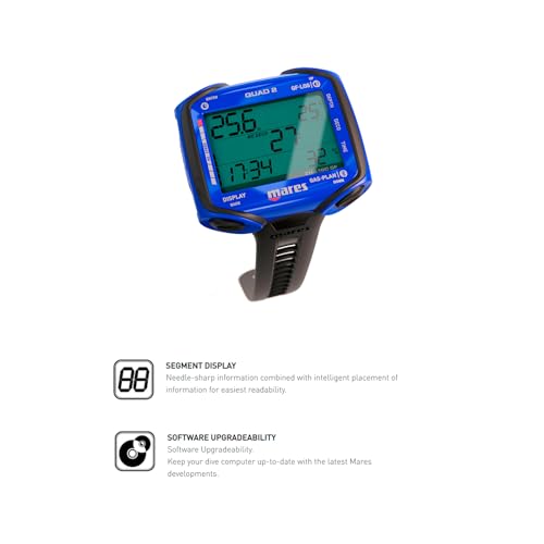 Mares Dive Computer Quad 2 Bleu : ordinateur de plongée sous-marine lisible - 4