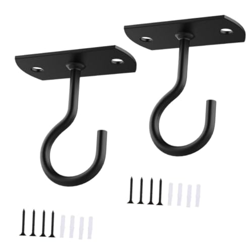 Toddmomy Crochets de Support Mural en Fer 2,5 Pouces Suspendre de Paniers de Fleurs Extérieur Jardin, Lot de 2 Sets de Crochets Robustes et Lisses pour Lampe, Jardinière et Décorations Suspendues