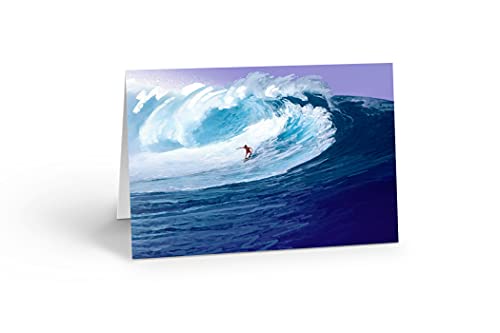 Image of Stonehouse Collection Surfing The Big Wave Thank You Note Card - 10 Boxed Cards & Envelopes - Surf, Ocean